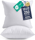 Utopia Bedding 12x12 Pillow Inserts, Set of 2, White – Indoor Decorative Throw Pillows for Bed, Sofa & Couch – Soft, Supportive & Fluffy Cushion Inserts
