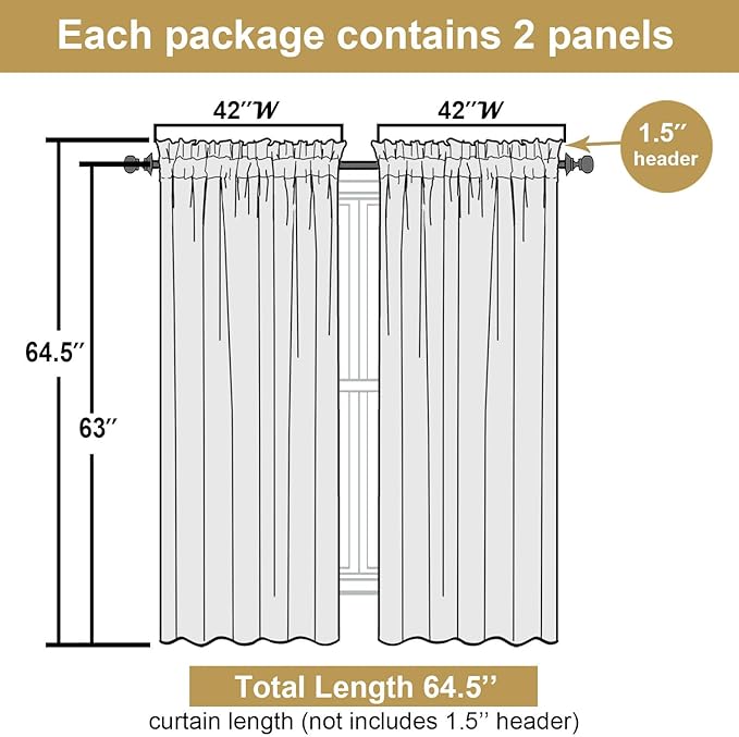 Lecloud Leia Blush Pink Sheer Curtains for Living Room 63 Inch Length 2 Pcs, Jacquard Leaf Textured Bedroom Curtains, Window Treatments Rod Pockets Drapes for Dining Room, Each Panel 42" W x 63" L