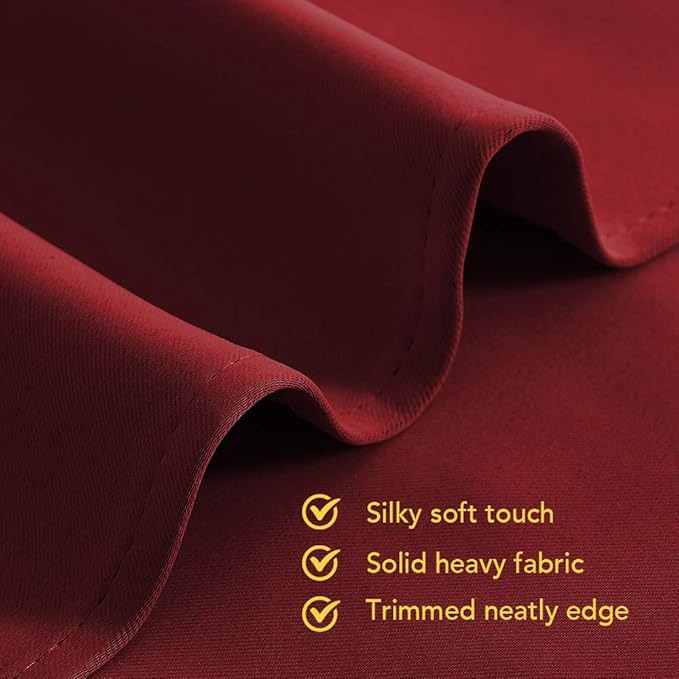 NICETOWN Christmas Burgundy Window Curtains Blackout Drapes, Thermal Insulated Solid Grommet Blackout Curtains/Draperies for Laundry Room (One Pair, 70 by 54-inch, Burgundy Red)