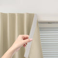 Self Adhesive Portable Blackout Curtains for Bedroom Easy to Install Window Thermal Lnsulated Kitchen Room Darkening Small Window Curtains, Cortinas Para Cuarto, 47"W X 71"L, Beige, 1 Panel