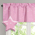 H.VERSAILTEX Blackout Curtain Valances for Kitchen Window/Living Room/Bathroom Privacy Added Rod Pocket Home Decoration Winow Valance, 52" W x 18" L, Glitter Stars in Pink Base