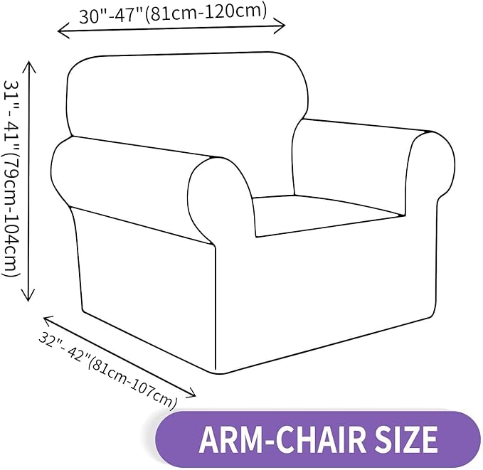 ZNSAYOTX Super Stretch Chair Slipcover Universal Sofa Chair Covers for Living Room Dogs Pet Furniture Protector Spandex Armchair Slipcovers with Anti Slip Foam Sticks (Coffee, Chair)