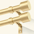 GEEBOBO 2 Pack Gold Curtain Rods for Windows 72 to 144 Inch, 1 Inch Adjustable Heavy Duty Easy Install Curtain Rods Set for Outdoor, Patio, Farmhouse, Bedroom, Living Room (Gold,30"-150",2 Pack)