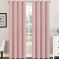 H.VERSAILTEX Pink Blackout Curtain for Living Room Thermal Insulated Window Treatment Curtain Extra Long 102 inch Length Solid Grommet Top Blackout Drape, One Panel, Baby Pink, 52" W x 102" L