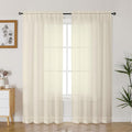 Gwine Cream Sheer Curtains 72 Inches Long 2 Panels Set for Front Door, Light Filtering Sheer Curtains for Living Room, Rod Pocket Window Treatments Drapes, Each 42Wx72L