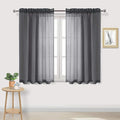 DWCN Dark Grey Sheer Curtains Semi Transparent Voile Rod Pocket Curtains for Bedroom and Living Room, 42 x 54 inches Long, Set of 2 Panels