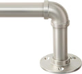 Zeerobee Curtain Rods for Windows 72 to 144, 1 Inch Industrial Wrap Around Brushed Nickel Curtain Rod, Indoor/Outdoor Room Divider Adjustable Drapery Pole, 72"-144"