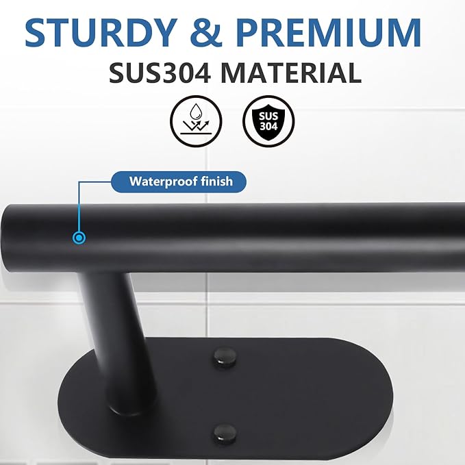 Hoousuper 2pcs Black Stainless Steel Curtain Holdbacks, Tiebacks, Wall Mounted Curtain Pull Backs, Side Holders, Hooks