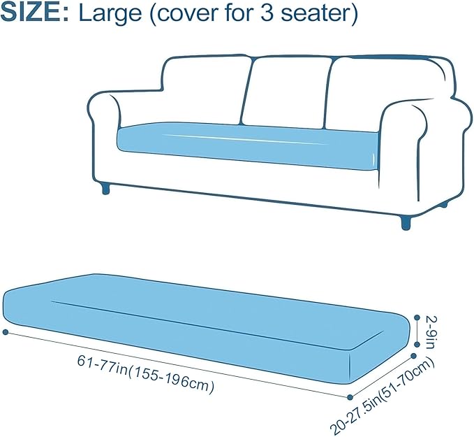 Smiry Printed Couch Cushion Covers, Stretch Soft Couch Covers for Sofa, Washable Non-Slip Sofa Slipcover Furniture Protector for Indoor and Outdoor (Large, Blue Green)