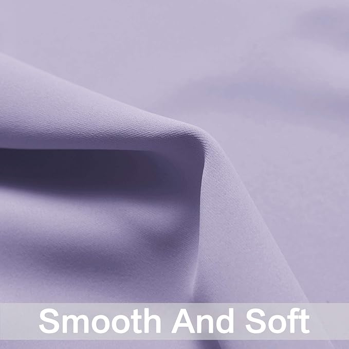 Yakamok Grommet Room Darkening Thermal Insulated Blackout Curtains Window Panels for Bedroom Width 38 Inch by Length 72Inch Lilac Two Curtain Panels