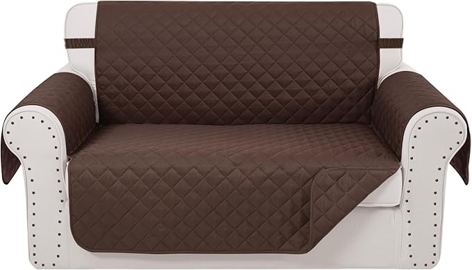 Reversible Loveseat Sofa Covers Couch Cover Furniture Protector(Loveseat,Chocolate/Chocolate)