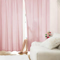 HOMEIDEAS Non-See-Through Light Pink Privacy Sheer Curtains, 52 X 54 Inches Long 2 Panels Sheer Curtains Light Filtering Window Drapes for Bedroom Living Room