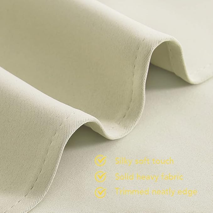 NICETOWN Room Darkening Curtain Panels for Living Room, Thermal Insulated Grommet Room Darkening Draperies/Drapes for Window (Beige, 2 Panels, W42 x L45 -Inch)