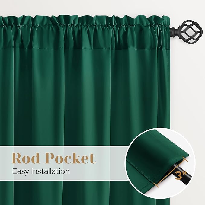 HOMEIDEAS Christmas Non-See-Through Hunter Green Privacy Sheer Curtains, 30 X 36 Inches Long 2 Panels Sheer Curtains Light Filtering Window Drapes for Bedroom Living Room