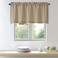 OWENIE Bob 1 PCS Camel Valances for Windows, Faux Linen Textured Kitchen Window Curtains Valance for Bedroom Living Room, Modern Soft Airy Solid Rod Pocket Bathroom Cafe Curtain, 60Wx24L Inch