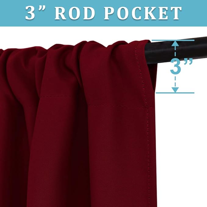 RYB HOME Cafe Blackout Curtains 24 inch Length, RV Curtains for Camper Windows, Mini Short Small Insulating Light UV Blocking Privacy Half Window Tiers, Width 42 by Length 24, Burgundy Red, 2 Panels