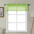 Gwine Small Valances for Windows - Light Filtering Short Window Curtain Valance, Soft Topper Treatment Sheer Curtain for Bathroom Laundry Basement, Each 42Wx14L inch, 2 Panels, Lime