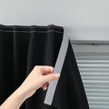 Adhesive Blackout Curtains- Self Stick Curtain No Rod Needed Easy to Hang Curtain, Use for Bedroom, Living Room, Dining Room, Kitchen, 59" W X 96" L, Black, 1 Panel