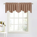NICETOWN Blackout Valances Short Curtains - W52 inches by 18 inches Half Window Topper Valance Tier Panel Drapes with Rod Pocket for Basement/Kitchen/Bedroom (Tan=Cappuccino, 2 Panels Per Package)