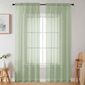 Sheer Light Green Curtains for Bedroom Living Room 90 Inches Long 2 Panels Set, Soft Airy Light Filtering Sheer Window Treatments, Modern Rod Pocket Curtains Drapes, Each 42" Wx90 L Inch