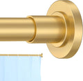 CorkLatta Gold Shower Curtain Rod 31 to 68 Inch,1 Inch Diameter Adjustable Spring Tension Stainless Steel Telescoping Rod,Easy Install,No Rust
