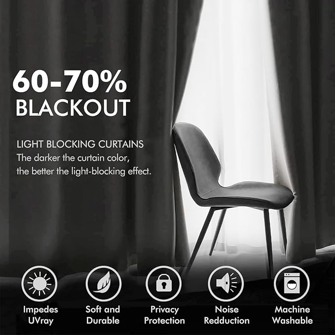 MIULEE Elegant Velvet Curtains Pure White Grommet Curtains Thermal Insulated Soundproof Room Darkening Blackout Curtains/Drapes for Girls & Ladys Living Room/Bedroom Decor 52 x 96 Inch 2 Panels