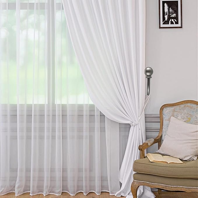 Sumnacon Set of 2 Decorative Curtain Holdbacks, Wall Mounted Aluminum Alloy Window Drapery Tiebacks for Bedroom, Livingroom Office Come with Screws, Grey