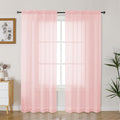 Gwine Blush Pink Sheer Curtains 72 Inches Long 2 Panels Set for Front Door, Light Filtering Sheer Curtains for Living Room, Rod Pocket Window Treatments Drapes, Each 42" Wx72 L