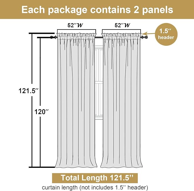 Lecloud Leia Charcoal Grey Sheer Curtains 120 Inches Long 2 Panels, Jacquard Textured Voile Curtains, Modern Gauzy Windows Drapes with Dual Rod Pockets for Living Room Bedroom, Each 52" W x 120" L