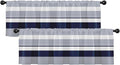 Emvency 2 Pack Valances Window Treatments, Striped Navy Nautical Minimalist Coastal Geometric Drapes Adjustable Curtain for Windows Living Room Kitchen Over Sink, 52x18 Inch Rod Pocket Valances