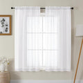 Gwine White Sheer Curtains 63 Inch Length for Living Room 2 Panels, Light Filtering Rod Pocket Window Curtain Treatment for Bedroom, Voile Elegant Sheer Drapes，Each 42" Wx63 L, White