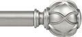 KAMANINA 1 Inch Extra Long Curtain Rod 140 to 195 Inches Silver Heavy Duty Curtain Rods for Windows 120 to 170 Inch, Adjustable Drapery Rods with Netted Texture Finials