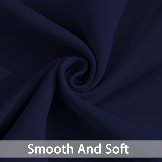 Yakamok Light Blocking Window Blackout Curtains Thermal Insulated Room Darkening Drapes for Bedroom,Solid Grommet Top Window Panels, 52x108 Inch, Navy Blue, One Pair