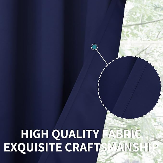 BGment Blackout Curtains for Bedroom - Grommet Thermal Insulated Room Darkening Curtains for Living Room, Set of 2 Panels (70 x 84 Inch, Navy Blue)