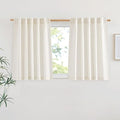 NICETOWN Linen Curtains 45 inch Length for Kitchen, Rod Pocket & Back Tab Semi Sheer Flax Linen Window Treatments Privacy with Light Filtering for Bedroom, Natural, W29 x L45, 2 Pieces