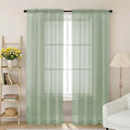 Sage Green Sheer Curtain for Bedroom Living Room 72 Inches Long 2 Panels Set, Solid Soft Light Filtering Sheer Window Curtains, Modern Rod Pocket Door Curtain, Sage Green, 42" Wx72 L Inches