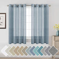 H.VERSAILTEX Linen Curtains Nickel Grommet Natural Linen Semi-Sheer Curtains 2 Panels Privacy Added Premium Soft Rich Material Drapes for Bedroom/Living Room - 52x54 - Inch - Denim