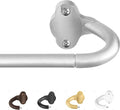 TVWOO Silver Wrap Around Curtain Rods:5/8 In Blackout Adjustable Window Curtain Rod for Bedroom Kitchen Apartment Renter Friendly,Room Darkening Curved Drapery Rods Easy Install,Antique Silver 28-60"