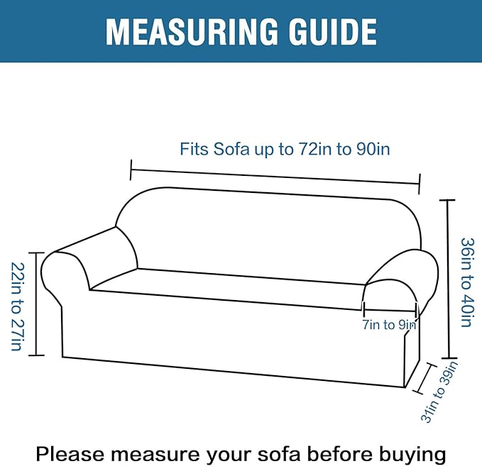 H.VERSAILTEX Stretch Velvet Sofa Covers for 3 Cushion Couch Covers Sofa Slipcovers Furniture Protector Soft with Non Slip Elastic Bottom, Crafted from Thick Comfy Rich Velour (Sofa 72'-90', Deep Teal)