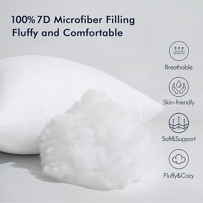 MIULEE Throw Pillow Insert Premium Pillow Stuffer Sham Rectangle Form for Decorative Cushion Bed Couch Sofa 20x36 Inch