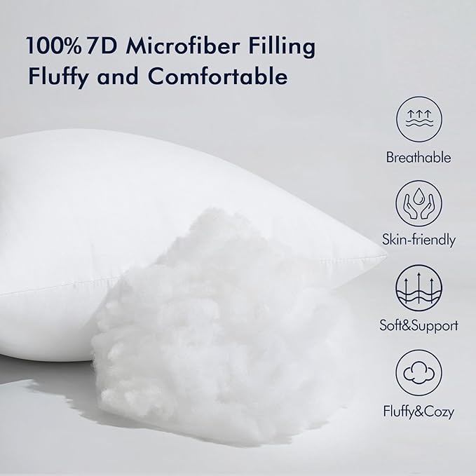 MIULEE Throw Pillow Insert Premium Pillow Stuffer Sham Square for Decorative Cushion Bed Couch Sofa 20x20 Inch