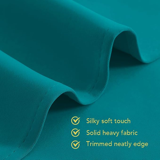 NICETOWN Peacock Teal Blackout Draperies Curtains for Kids Room, Window Treatment Thermal Insulated Solid Grommet Blackout Drape Panels for Bedroom (Set of 2, 70 by 72 inches)