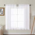 Gwine White Sheer Curtains for Bedroom 54 inches Long 2 Panels, Light Filtering Voile Rod Pocket Curtains, Airy Transparent Sheer Drapes for Living Room, Each 42" Wx54 L