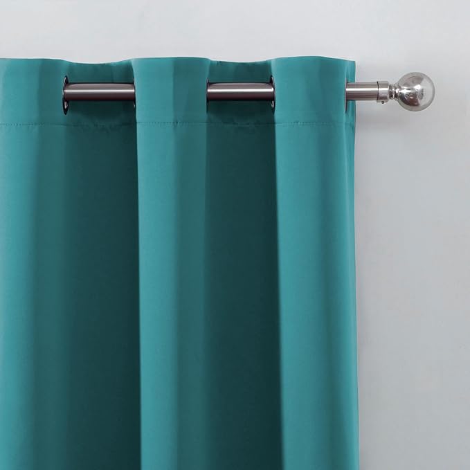 LEMOMO Blackout Curtains 66 x 72 Inch Long Sea Teal Curtains Set of 2 Panels Room Darkening Curtains for Bedroom and Living Room