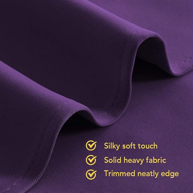NICETOWN Blackout Window Curtains 80 inch Long, 2 Panels, 34 inch, Royal Purple, Grommet Top Room Darkening Thermal Insulated Solid Vertical Drapes for Bedroom/Kid Room