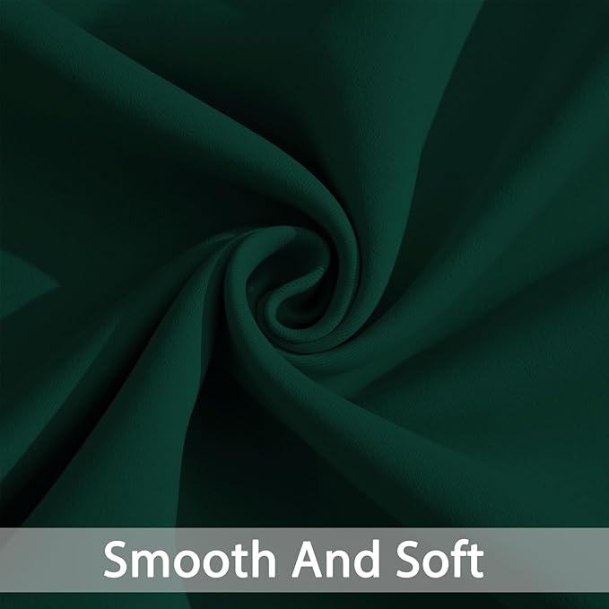 Yakamok Dark Green Blackout Curtains for Bedroom, Room Darkening Thermal Insulated Grommet Window Curtains, Light Blocking Blackout Drapes for Living Room, 38Wx54L inch,2 Panels
