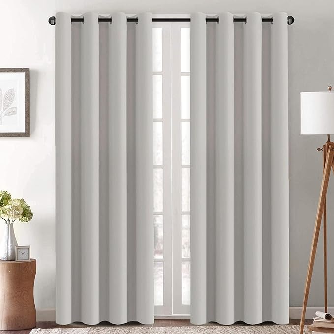 H.VERSAILTEX Blackout Curtain for Living Room Thermal Insulated Window Treatment Curtain Extra Long 108 inch Length Energy Saving Solid Grommet Top Blackout Drape, One Panel, Stone, 52" W x 108" L