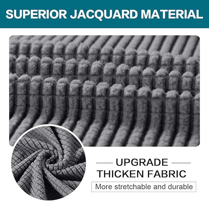 Turquoize 4 Piece Sofa Covers for 3 Cushion Couch Sofa Slipcover Soft Couch Cover for Dogs-Washable Sofa Furniture Covers with 3 Individual Large Cushion Covers, Feature Thick Fabric (XL Sofa, Gray)