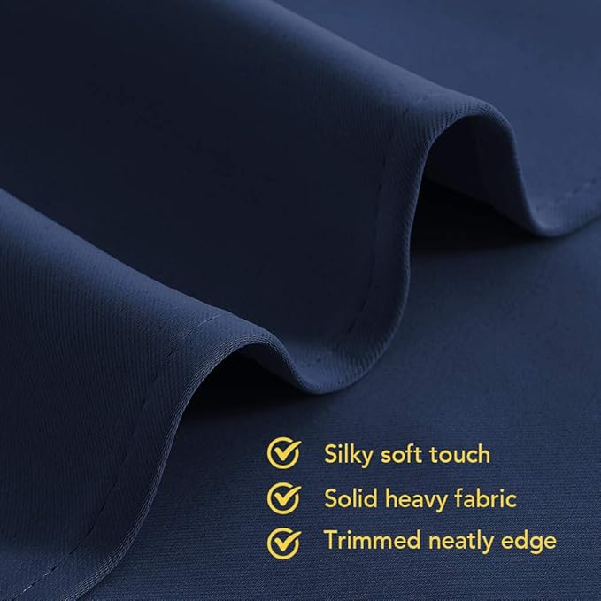 NICETOWN Blackout Draperies Curtains, All Season Thermal Insulated Solid Grommet Top Blackout Curtains/Drapes for Kid's Room (Navy, 1 Pair, 70 x 63 inches)