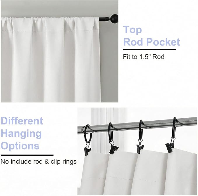 Simplebrand Ava Light Beige Short 36 Inches Light Filtering Curtain 2 Panels Set, Half Window Rod Pocket Privacy Curtain Tiers for Kitchen, Curtains for Bathroom Shades, W40 x L36 Inch, Light Beige